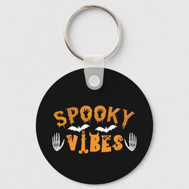 Chaveiro Halloween Spooky Vibes Aniversário (Frente)