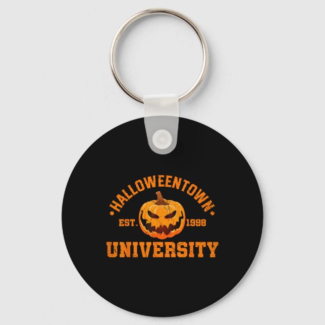 Chaveiro Halloween Town University Est 1998 Pumpkin Hallowe (Frente)