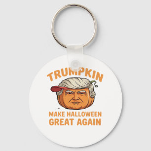 Chaveiro Halloween Trumpkin - Paródia assustadora citação p
