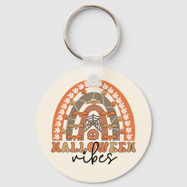 Chaveiro Halloween Vibes Boho Rainbow Fall Halloween (Frente)