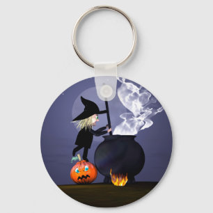 Chaveiro Halloween Witch e Cauldron