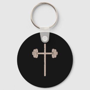 Chaveiro Halteres Cruz Halteres Fé-fitness Cristão Wor