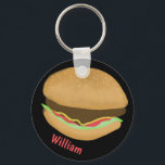 Chaveiro Hamburger Lovers DIVERSOS NOME PERSONALIZADO<br><div class="desc">Adicione seu nome ou outro texto. Vejam meu compro por mais itens que combinem como camisas,  adesivos,  bandanas,  toalhas,  cartões de visitas. papel de embrulho e muito mais!</div>