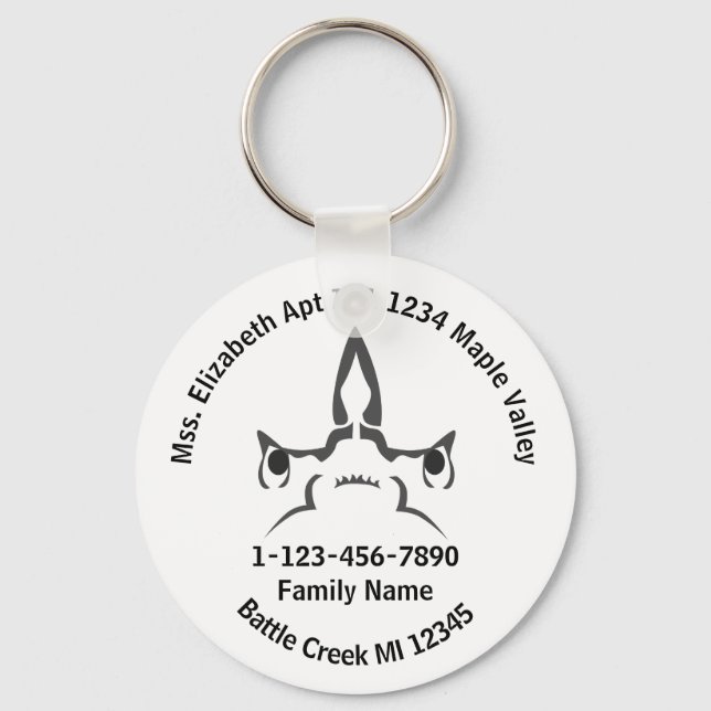 Chaveiro Hammerhead Shark Lost Family Home Address (Frente)