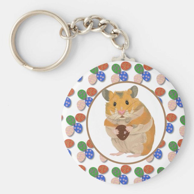 Chaveiro Hamster de páscoa com Ovos de Chocolate (Frente)