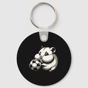 Chaveiro Hamster Gordinho Com Futebol Ll Cartoon Kawaii
