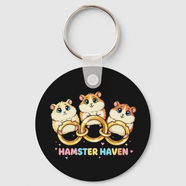 Chaveiro Hamster Haven Cute Ring Design (Frente)
