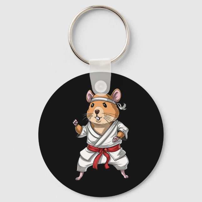 Chaveiro Hamster Karate Ninja Jiu-jitsu Judo Taekwondo Mart (Frente)