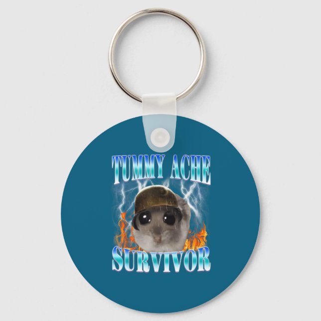 Chaveiro Hamster Sobrevivente de Dor de Barriga Meme Piada  (Frente)