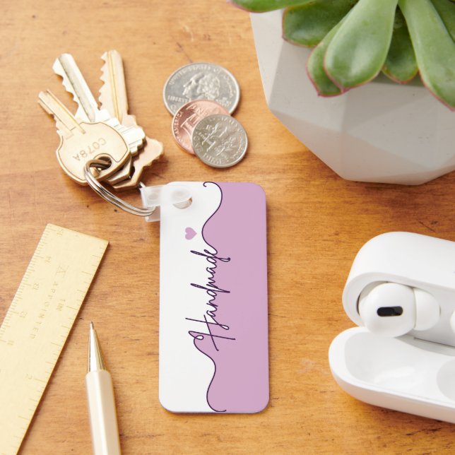 Chaveiro Handmade With Love Floral Small Business Packaging (Mesa)