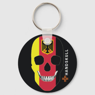 Chaveiro HANDSKULL Alemanha,Caveira Feliz,Bandeira da Alema