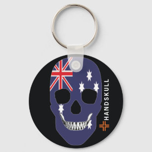 Chaveiro HANDSKULL Austrália, crânio feliz, bandeira de