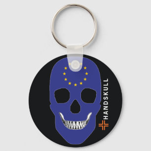 Chaveiro HANDSKULL Europa, crânio feliz, bandeira de Europ