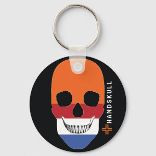 Chaveiro HANDSKULL Holland, crânio feliz, bandeira de