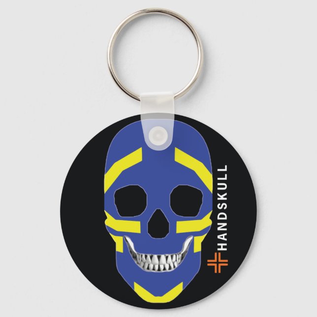 Chaveiro HANDSKULL Viking,Crânio Feliz,Bandeja Viável (Frente)
