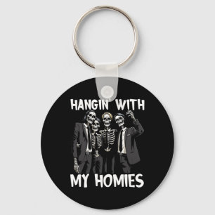 Chaveiro Hangin Com Minhas Casas Engraçado Esqueleto De Hal