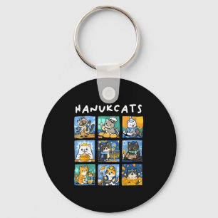 Chaveiro Hanukcats Menorá de Gato de Hanukkah Judaico Gif d