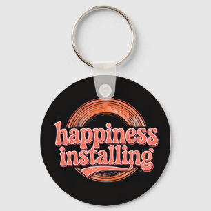 Chaveiro happiness.exe Instalando - Vintage Coral Retro dos