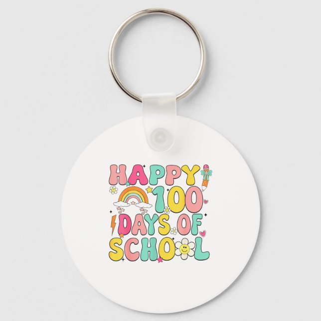 Chaveiro Happy 100 Days Of School Teacher Appreciation Boys (Frente)