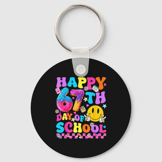 Chaveiro Happy 67 Days Of School 67th Day Smarter Six Seven (Frente)