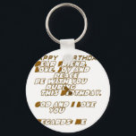 Chaveiro Happy Birthday<br><div class="desc">Happy Birthday. Dear friend, May the peace and the Love of God be with you during this wonderful Birthday season. God and I love you so much. Regards Me This wonderful birthday wish design is available in many birthday gift products. Fee free to customize if and share the joy of...</div>