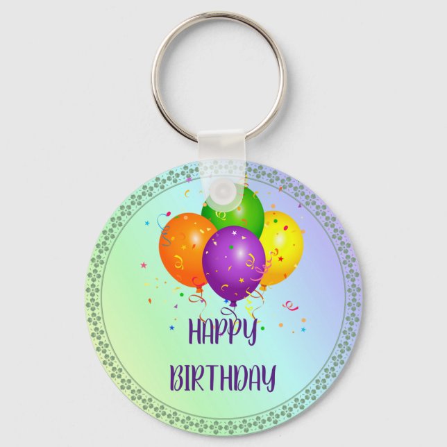 Chaveiro Happy Birthday, popular design,  (Frente)