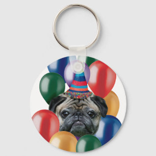 Chaveiro Happy birthday Pug dog