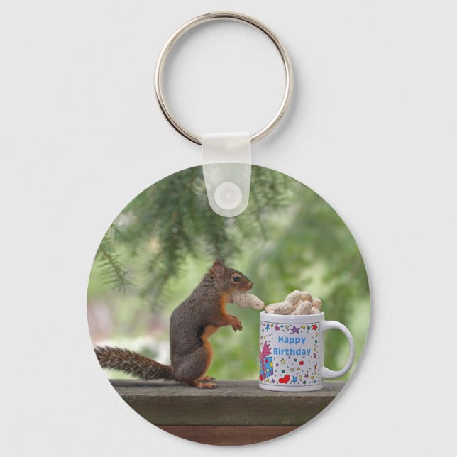 Chaveiro Happy Birthday Squirrel (Frente)