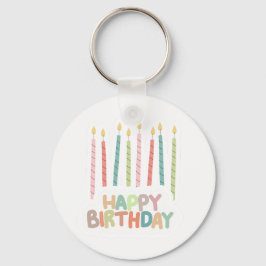 Chaveiro Happy Birthday with Candles Keychain