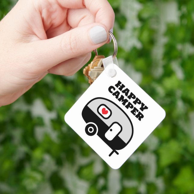 Chaveiro Happy Camper keychain for RV trailer home (Mão)