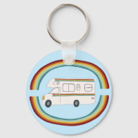 Happy Camper Rainbow RV Whimsical Motorhome RV