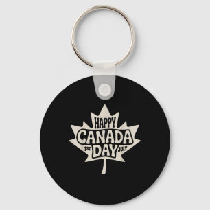 Chaveiro Happy Canada Day 2025 Vintage Canadian Flag Maple