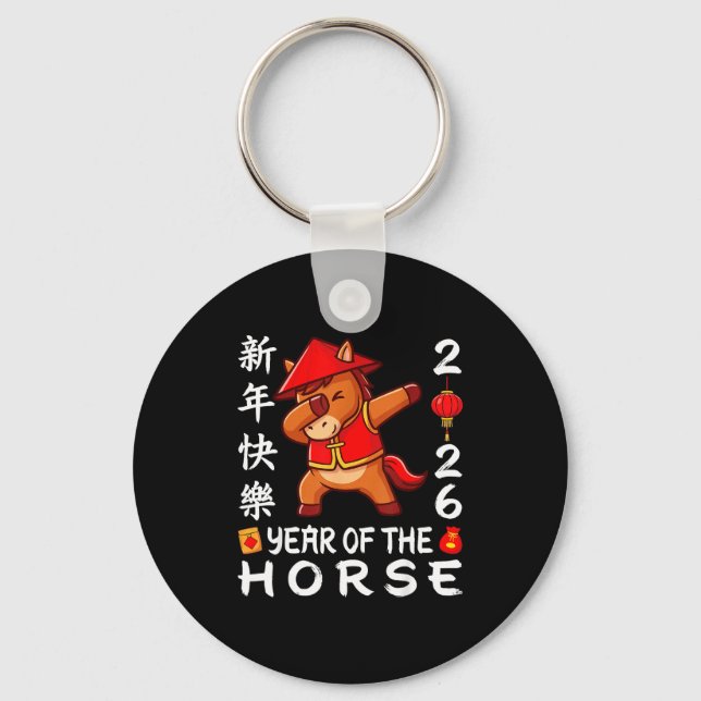 Chaveiro Happy Chinese New Year 2026 Year Of The Horse 2026 (Frente)
