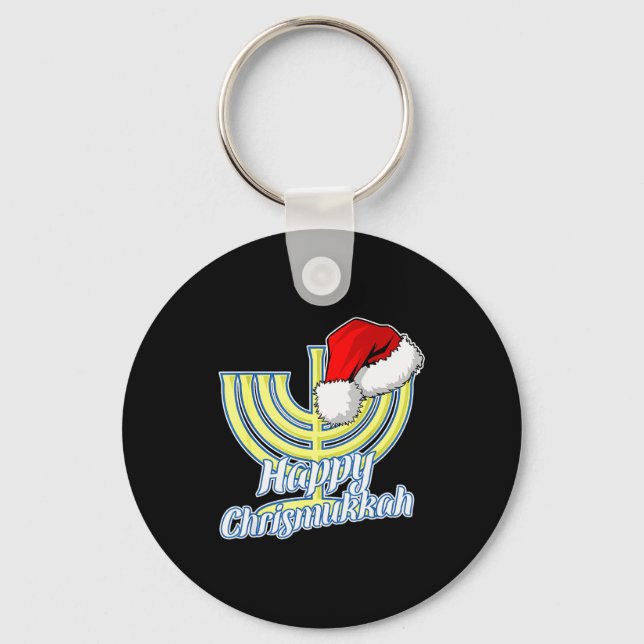 Chaveiro Happy Christmukkah Hanukkah Christmas  (Frente)