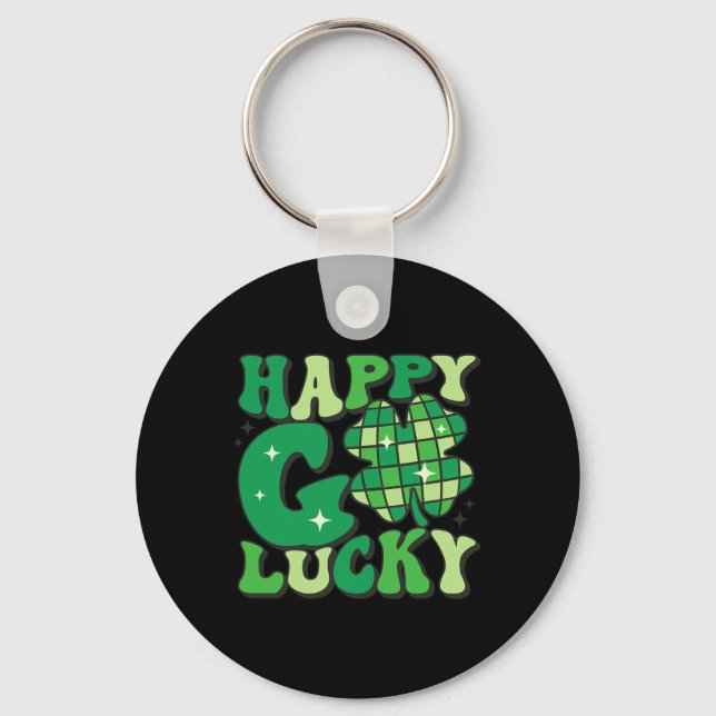 Chaveiro Happy Go Lucky Shamrock Homens Dias de São Patríci (Frente)