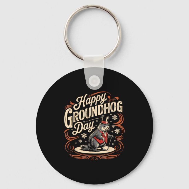 Chaveiro Happy Groundhog Day Ground Hog Animal Costume Men  (Frente)