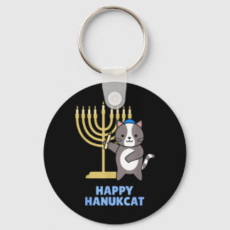 Chaveiro Happy Hanukcat Black Cat Meowzel Tov Menorah Funny