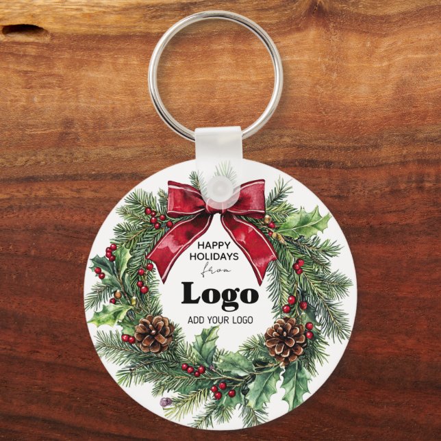 Chaveiro Happy Holidays Business Logo Keychains For Clients (Frente)