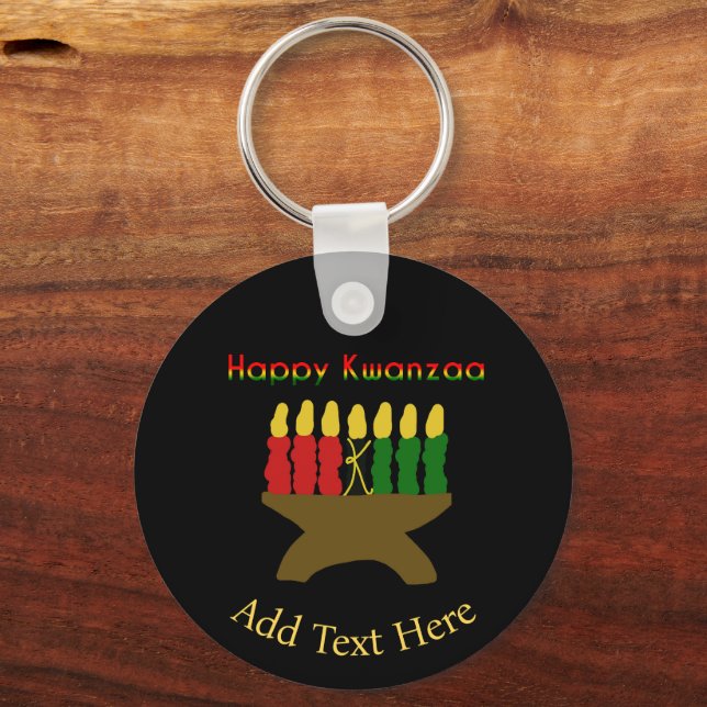 Chaveiro Happy Kwanzaa Kinara (Frente)