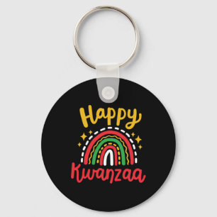 Chaveiro Happy Kwanzaa Retro Groovy Rainbow América African