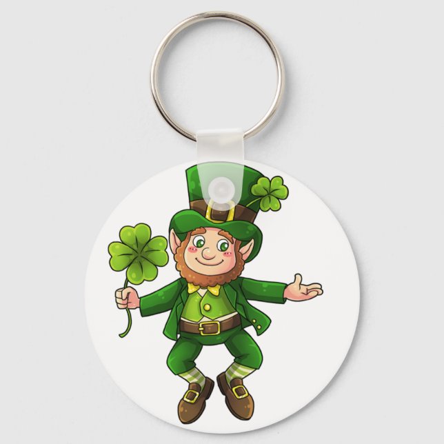 Chaveiro Happy Leprechaun e Shamrock (Frente)