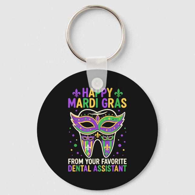 Chaveiro Happy Mardi Gras From Your Favorite Dental Istant  (Frente)