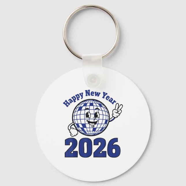 Chaveiro Happy New Year 2026 Celebration Design  (Frente)