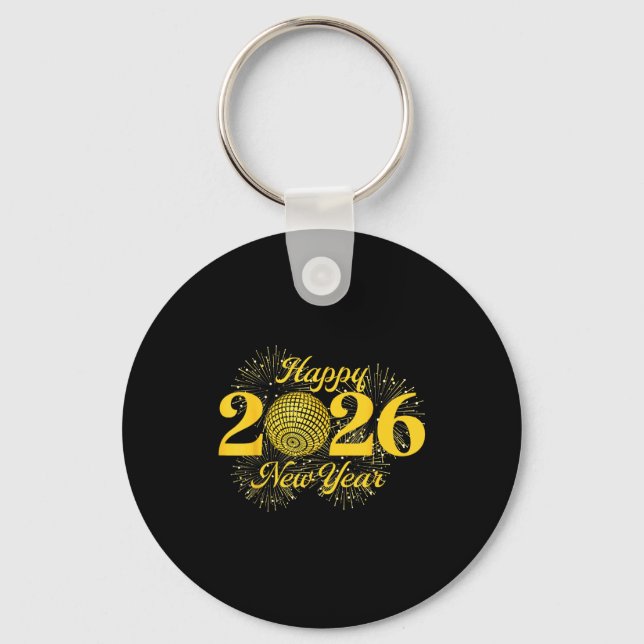 Chaveiro Happy New Year 2026 Countdown Party Trip Matching  (Frente)