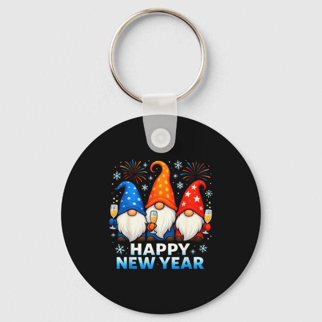 Chaveiro Happy New Year 2026 Gnomes Matching Family New Yea (Frente)