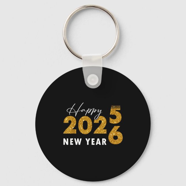 Chaveiro Happy New Year 2026 Goodbye 2025 Hello 2026  (Frente)