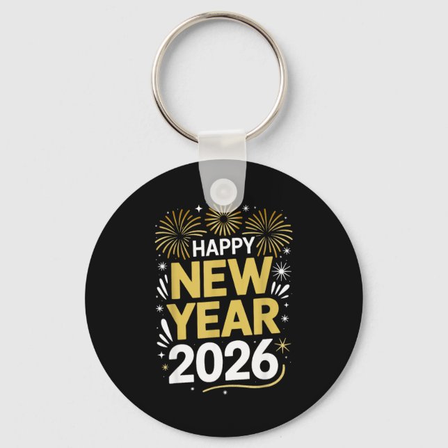 Chaveiro Happy New Year 2026 - New Year's Eve 2026  (Frente)