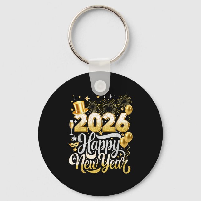 Chaveiro Happy New Year Party 2026 Nye Funny Family Matchin (Frente)