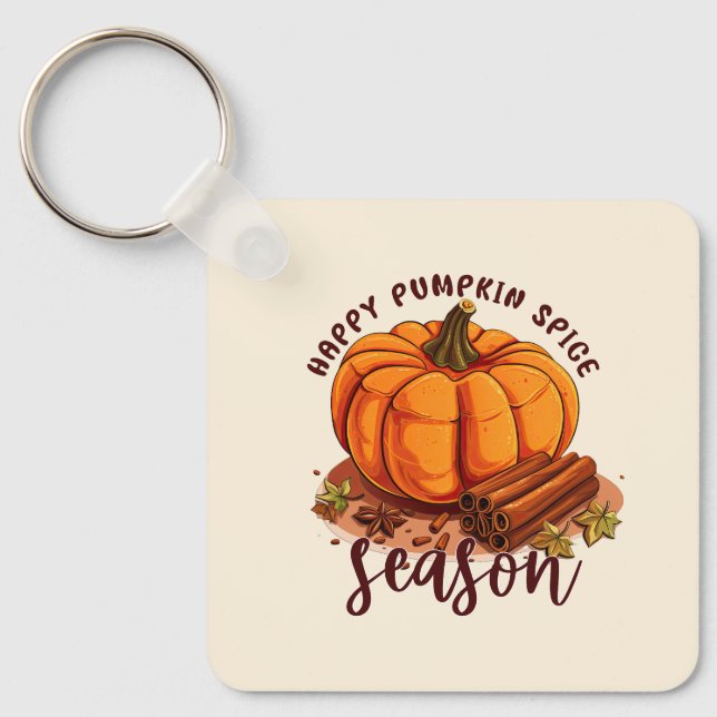 Chaveiro Happy Pumpkin Spice Season - Cozy Autumn Vibes (Frente)