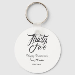 Chaveiro Happy retirement bold letter name year elegant sim